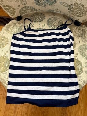 Navy and White Stripe Stretch Tank - L/XL